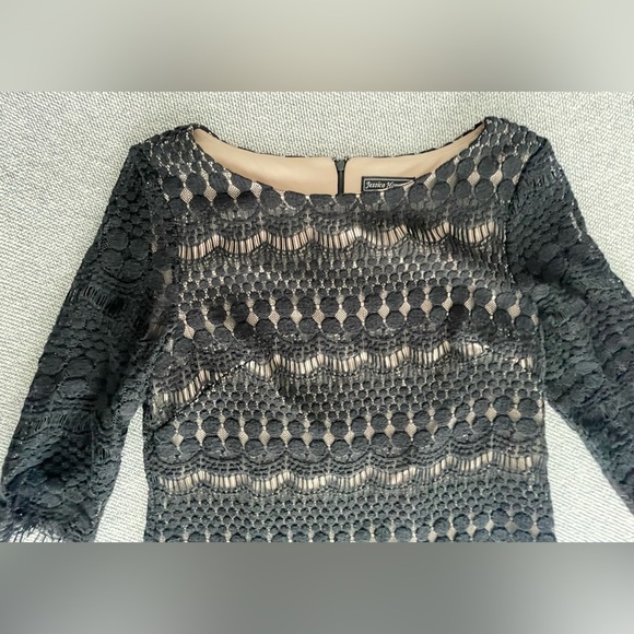 Jessica Howard Black Cocktail Sheath Dress 3/4 Sleeve - Picture 9 of 16